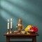 Buddha Statue 4 Inch Brass Buddha Idol Sculpture for Home Living Room Zen Decor - Perfect Gift for Spiritual Meditation Shrine
